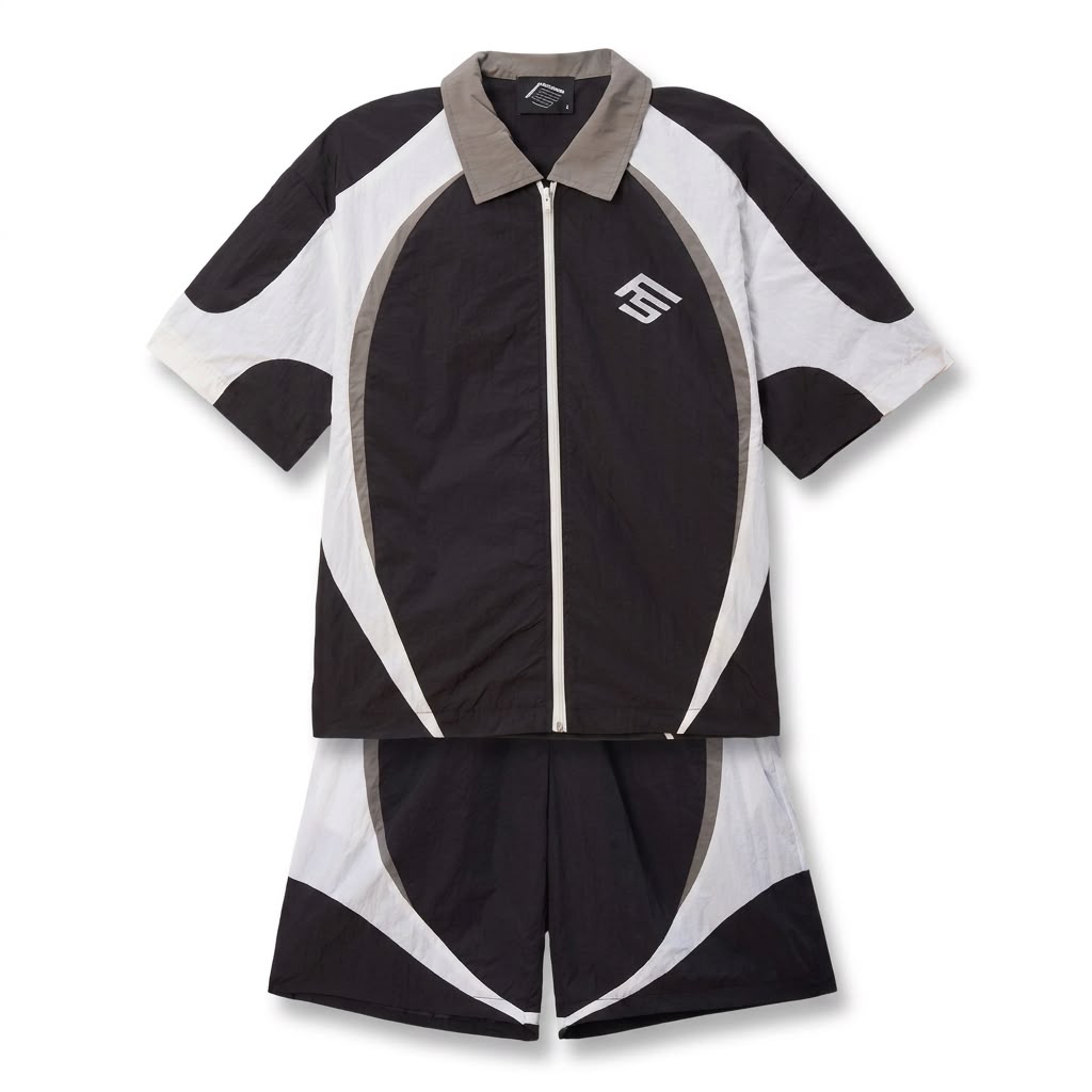 situated black nylon reflective set